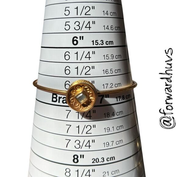 Bundle Sale 3 for $15 | Gold Tone Narrow Cuff – Grayish Blue Stone - Picture 5 of 6